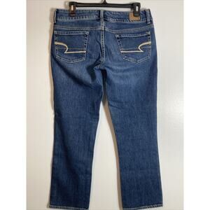 American Eagle Artist Capri Cropped Jeans Womens Size 6 Mid Rise Blue Denim
